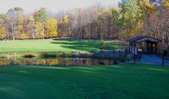 Treasure Lake Silver Golf Course number 14 green, bridge and fairway. Treasure Lake - Dubois, PA
